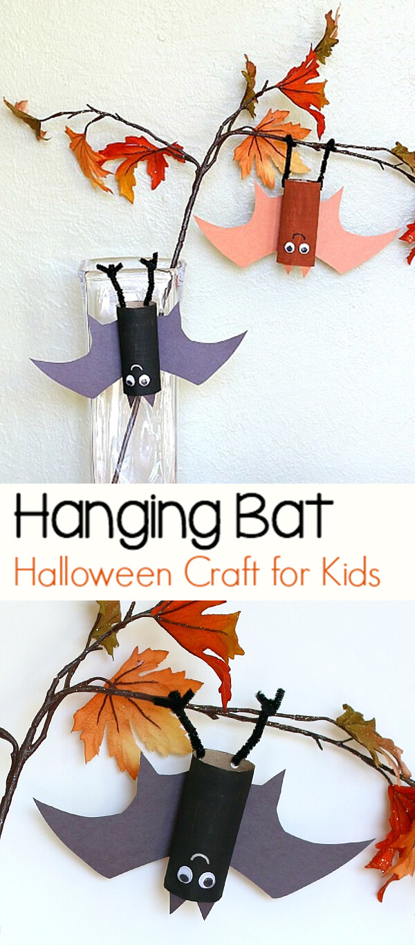 Toilet-paper Tube Hanging Bats | Fun & Creative DIY Halloween Crafts for Kids