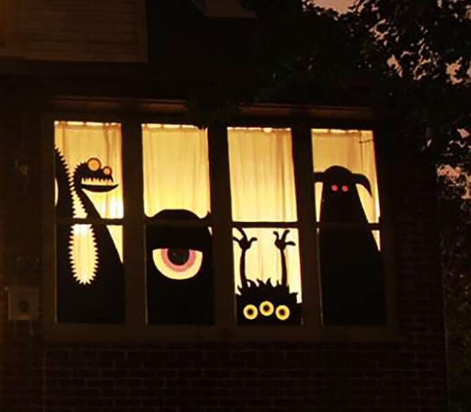 The Monster Mashup | DIY Halloween Window Decoration Ideas