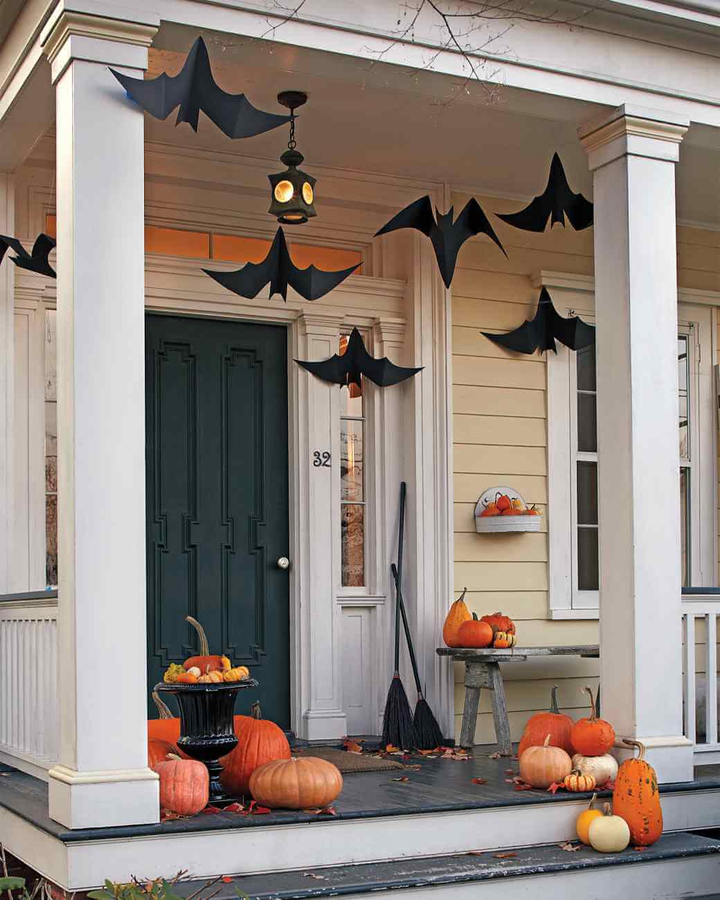Uncomplicated Bat Decorations | Scary DIY Halloween Porch Decoration Ideas | vintage halloween porch