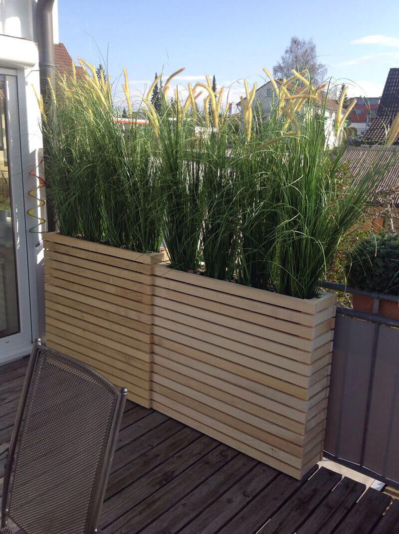 Built-In Wooden Box Deck Planters