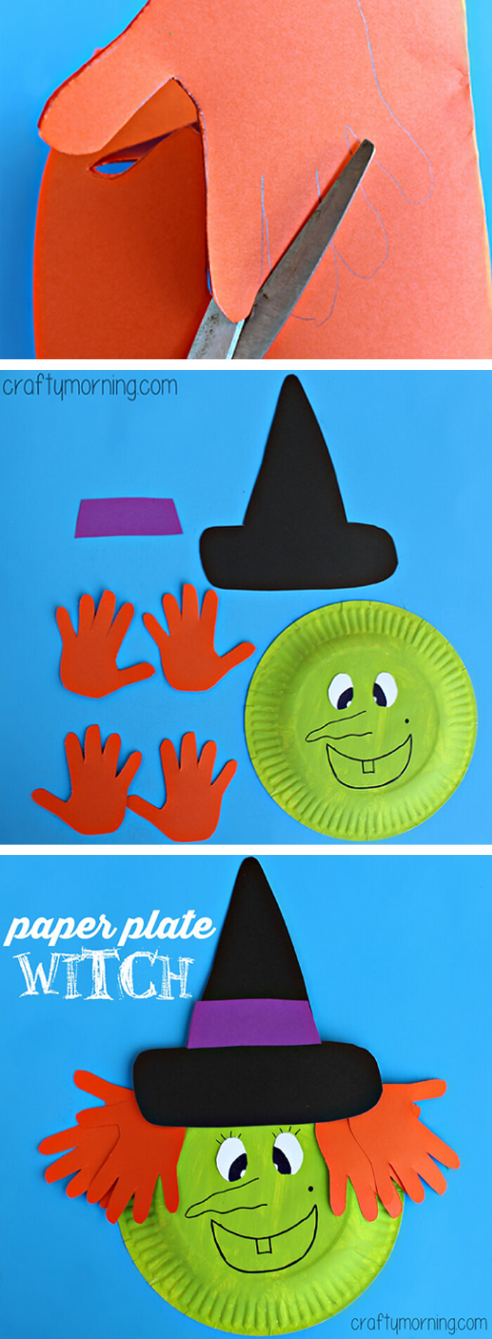 Hand Print Witch Paper Craft | Fun & Creative DIY Halloween Crafts for Kids