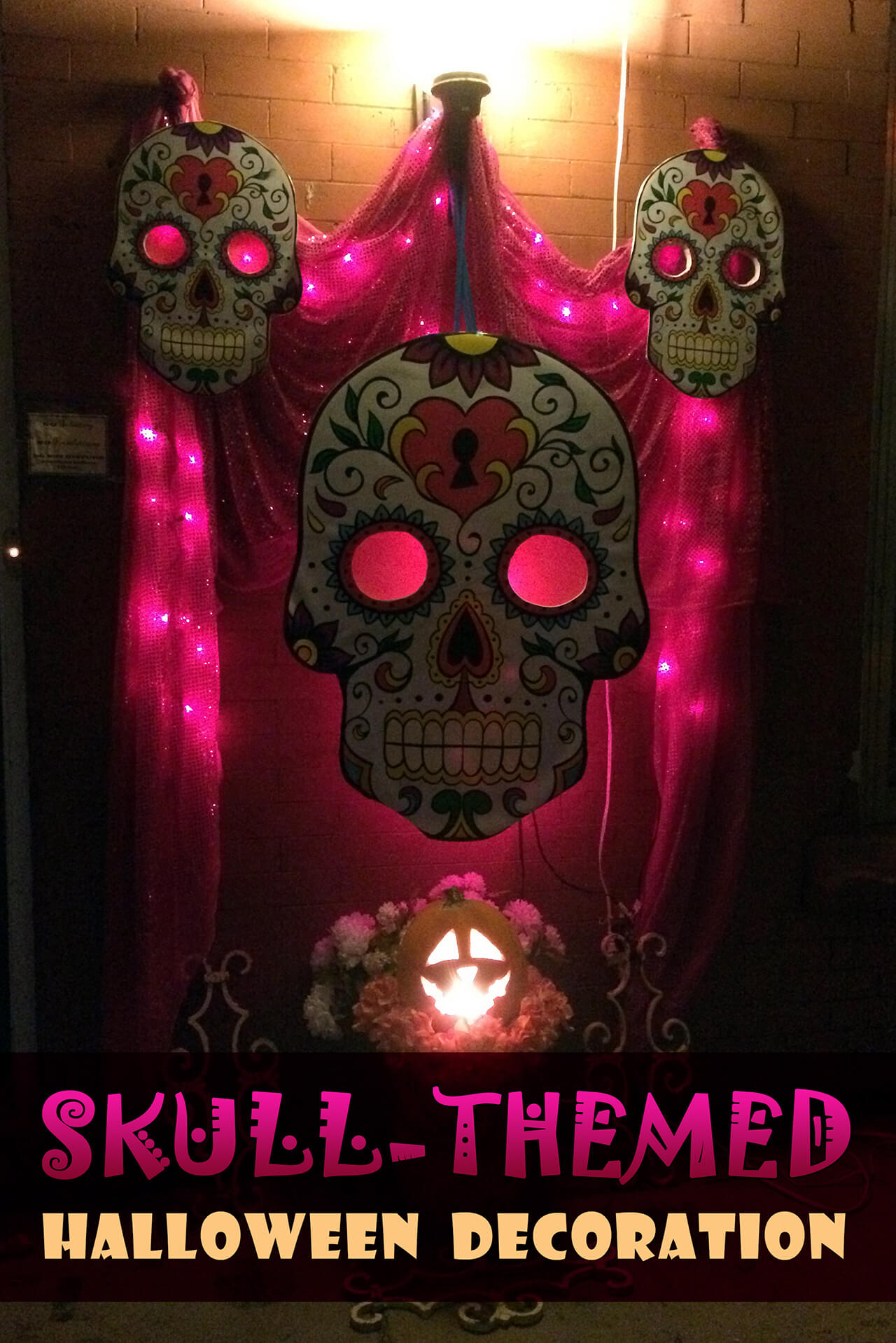 Scary Eyes in Skulls | Scary DIY Halloween Porch Decoration Ideas | vintage halloween porch
