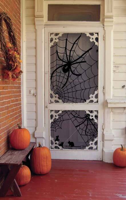 Halloween Door Decoration Ideas: Spider Web It!