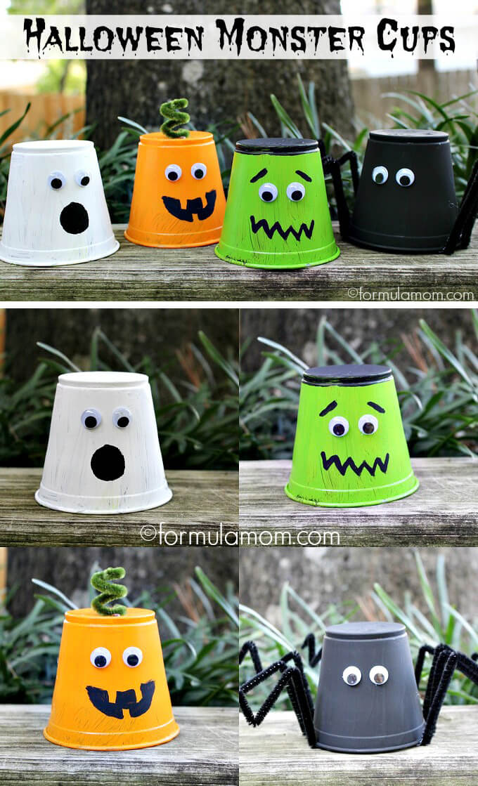 Party Cup Monsters | Fun & Creative DIY Halloween Crafts for Kids