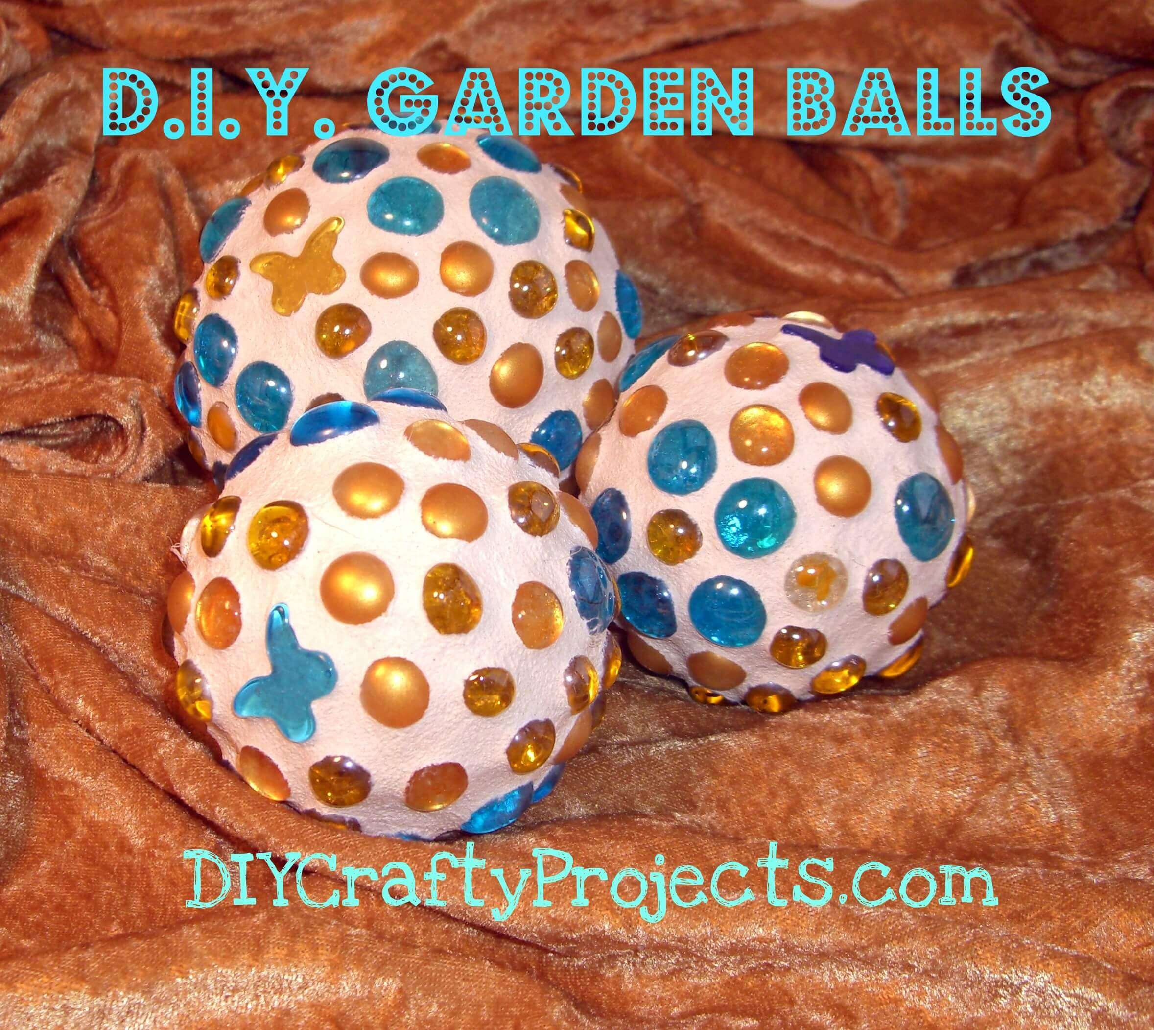 Glass Gem and Butterfly Garden Balls | DIY Garden Ball Ideas