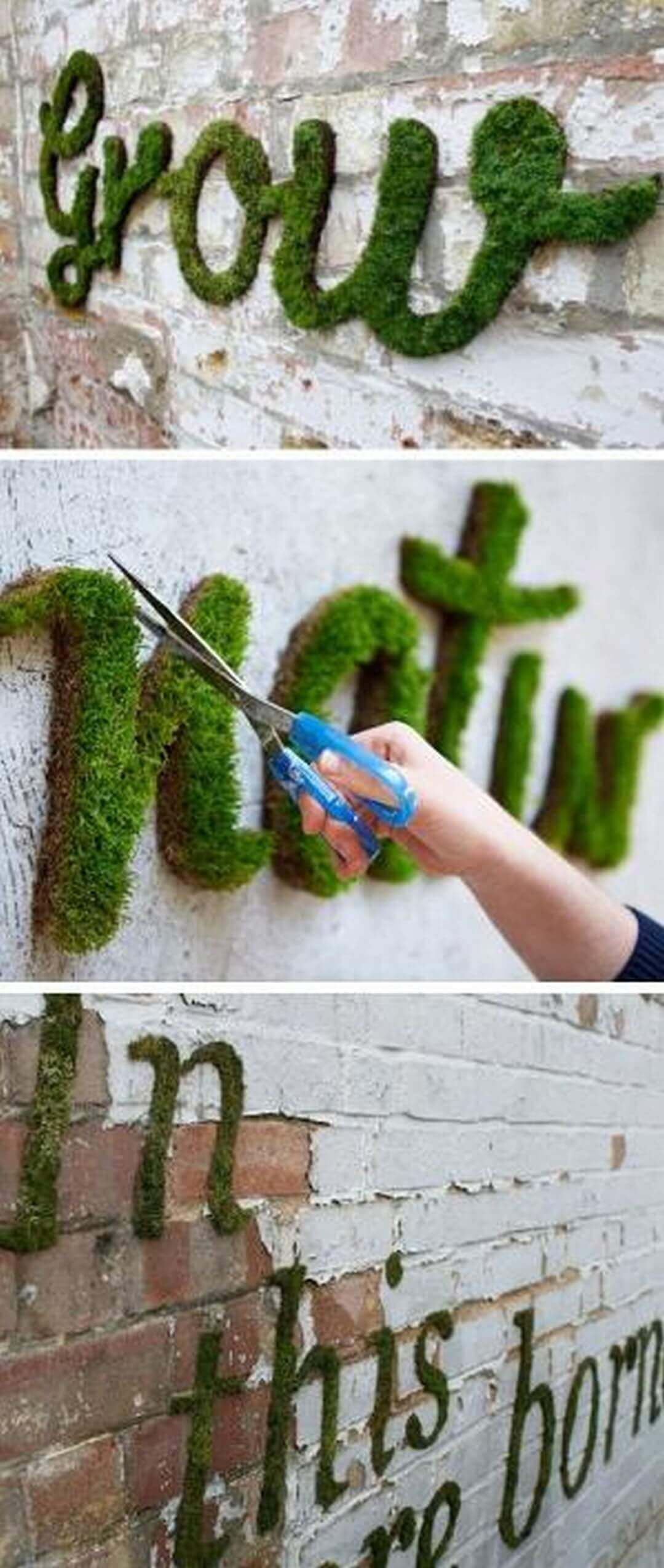 Unique Garden Sign Idea with Moss | Funny DIY Garden Sign Ideas