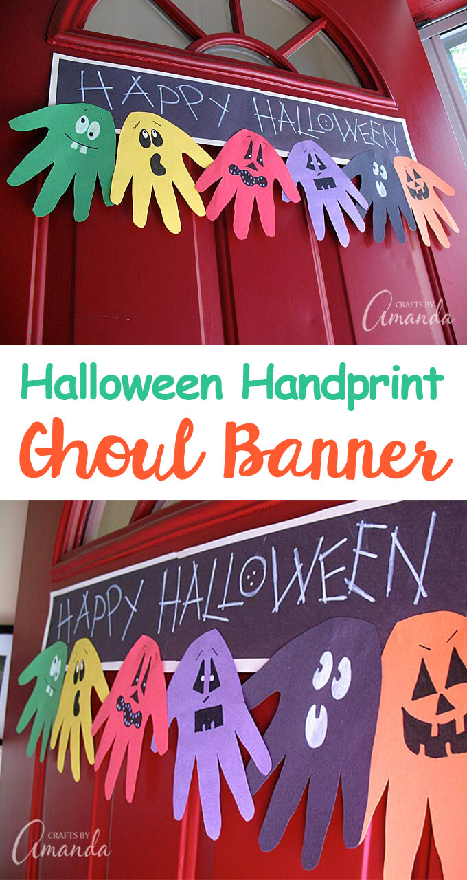 Hand Print Halloween Banner | Fun & Creative DIY Halloween Crafts for Kids