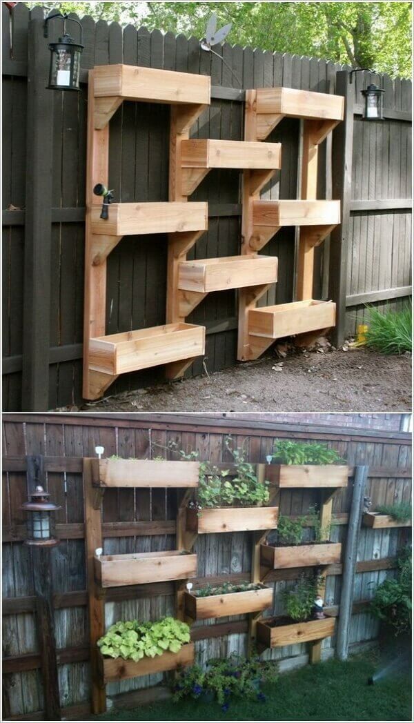 DIY Tiered Wood Planter Boxes