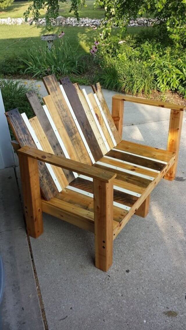 Outdoor DIY Bench Ideas: Adirondack Multi-Colored Wide Bench