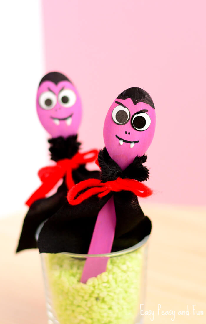 Spooky Halloween Craft Design: Vampire Spoons | Fun & Creative DIY Halloween Crafts for Kids