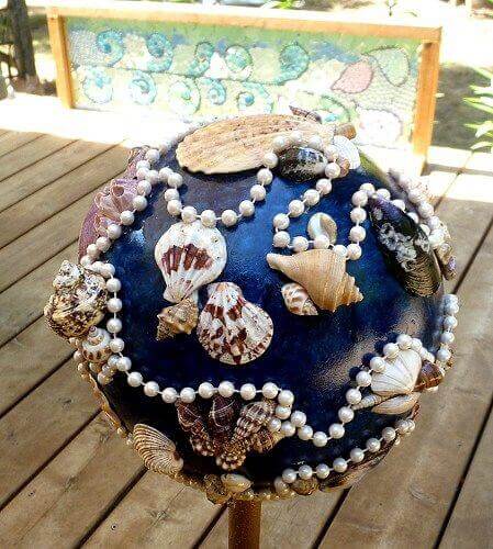 A Seashell Fantasy with Pearls | DIY Garden Ball Ideas