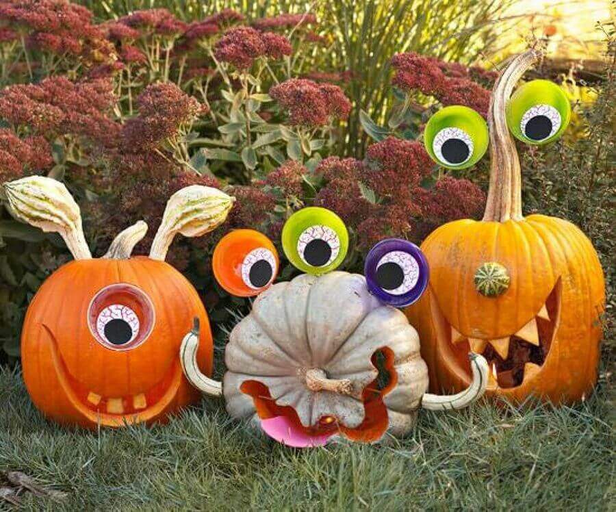 DIY Pumpkin Carving Ideas: Googly-Eyed Monsters