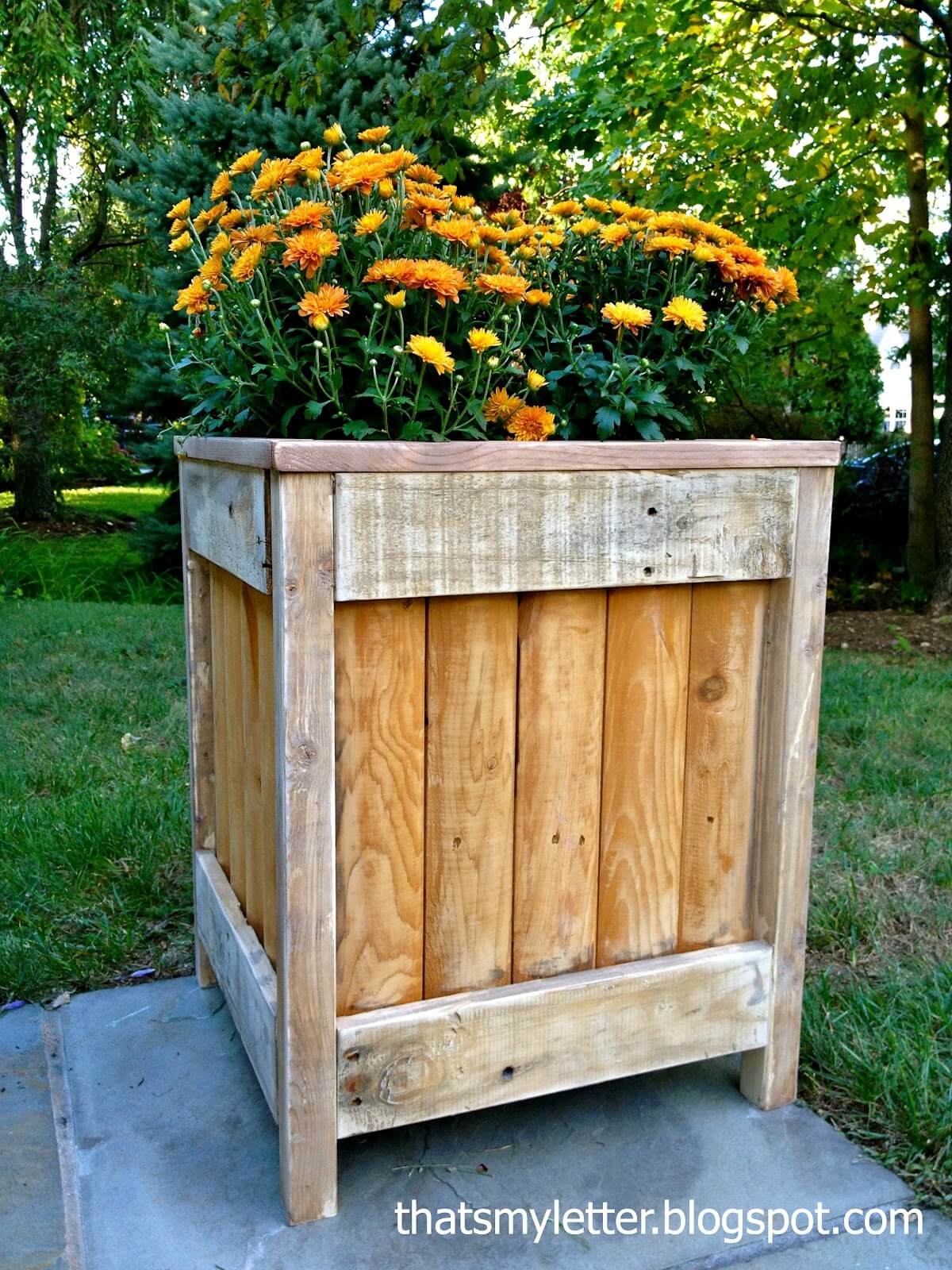 Rustic Large Wood Planter Box
