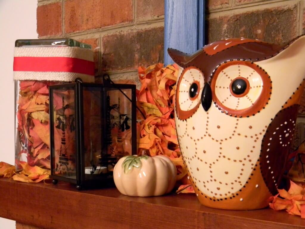 Owls Work Well with Fall Decor | Fall Mantel Decorating Ideas For Halloween