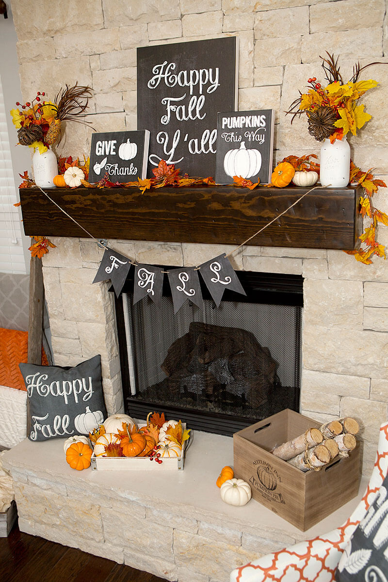 Make Your Fall Decor Personal | Fall Mantel Decorating Ideas For Halloween