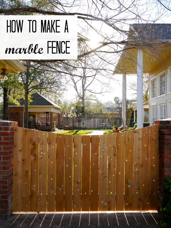 DIY Fence Ideas: Fanciful Glass Marble Embellished Fence