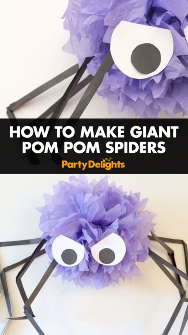 Giant Tissue-paper Spiders | Fun & Creative DIY Halloween Crafts for Kids
