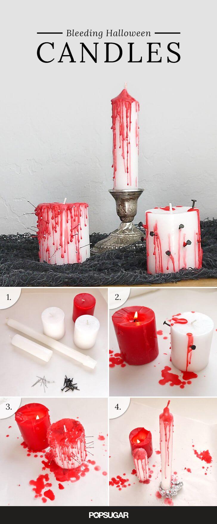 Bloody Candles without the Gore | DIY Indoor Halloween Decorating Ideas