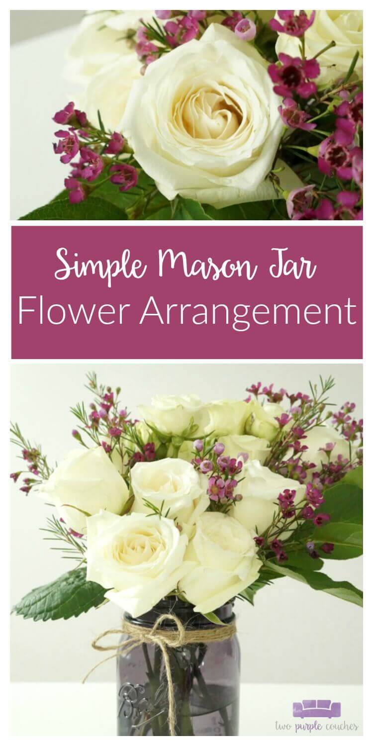 DIY Mason Jar Flower Arrangement with Blooming Roses | Beautiful DIY Mason Jar Flower Arrangements Ideas