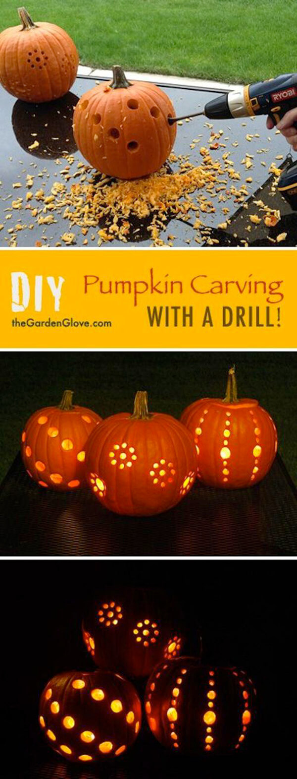 DIY Pumpkin Carving Ideas: More Drilling Ideas