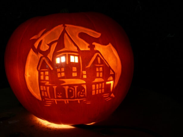 DIY Pumpkin Carving Ideas: Haunted House