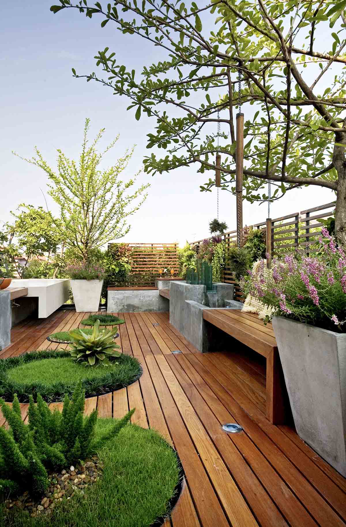 Concrete Planters and In-Set Grass Patches
