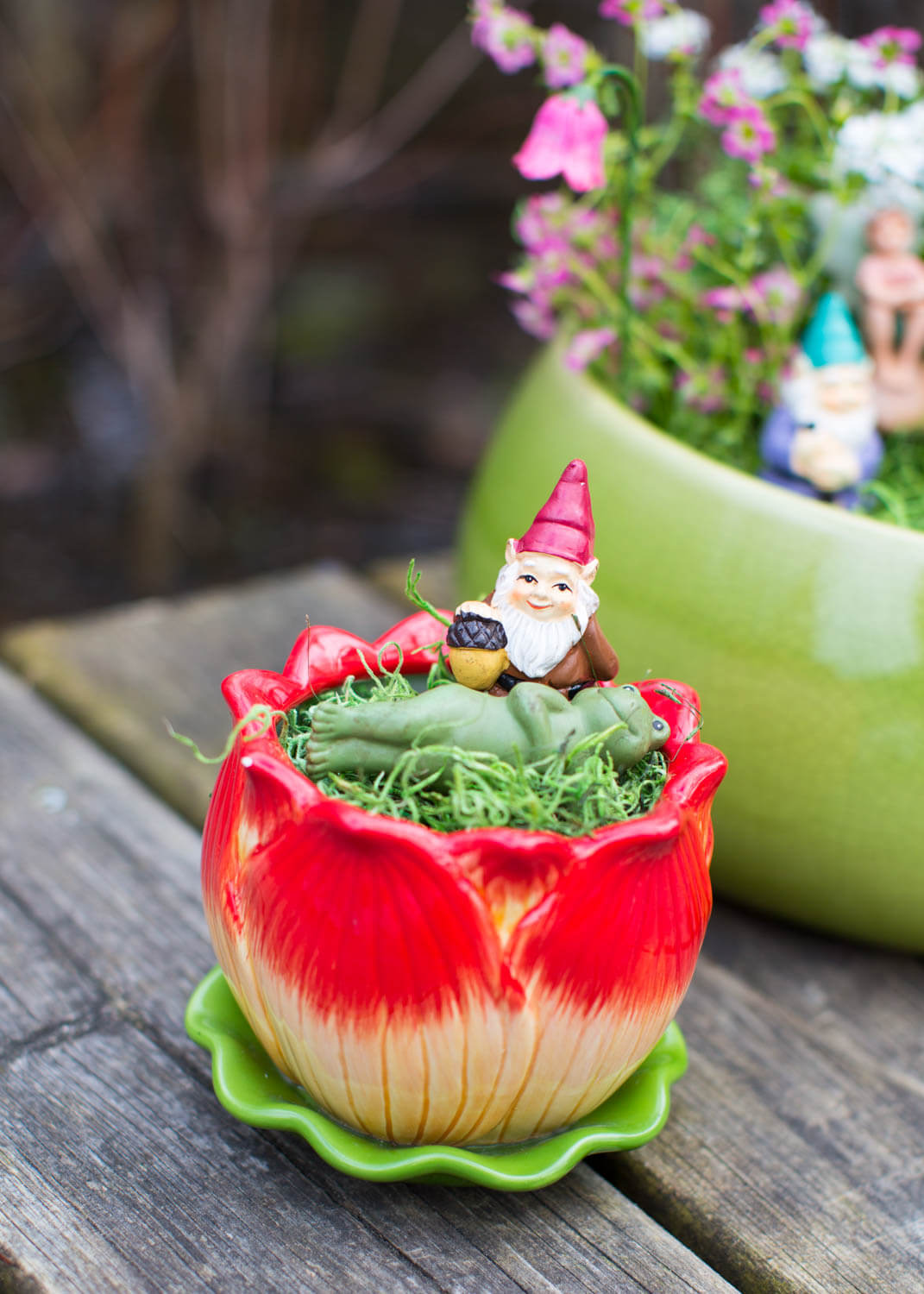 Fairy Tea Cup Garden Ornament | fairy garden accessories | miniture fairy garden ideas inspiration | homemade fairy garden decorations