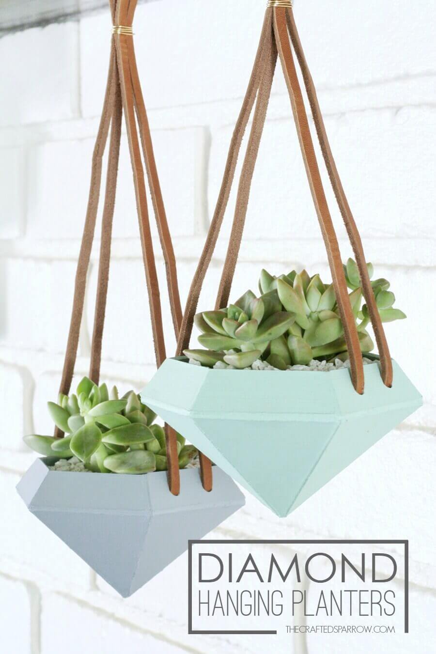 Ceramic Daimond Shaped Hanging Planters | DIY Outdoor Hanging Planter Ideas | Plant Pot Design Ideas