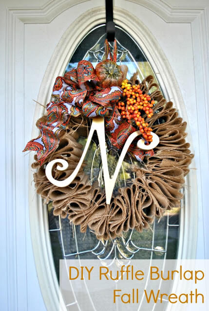 Burlap Fall Wreath for Under $5
