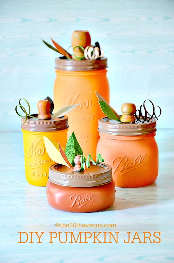 DIY Mason Jar Halloween Crafts: DIY Pumpkin Mason Jars