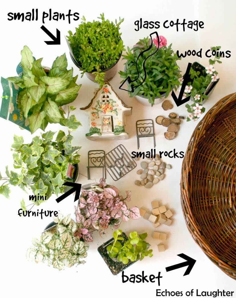 Tiny Treasures Assembled Fairy Garden | fairy garden accessories | miniture fairy garden ideas inspiration | homemade fairy garden decorations