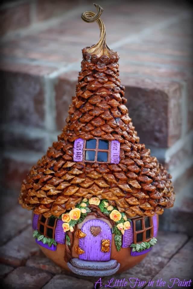 Pretty Pine Cone Fairy Dome | fairy garden accessories | miniture fairy garden ideas inspiration | homemade fairy garden decorations