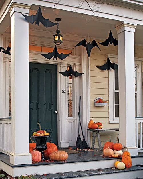 Halloween Door Decoration Ideas: Flying Bats