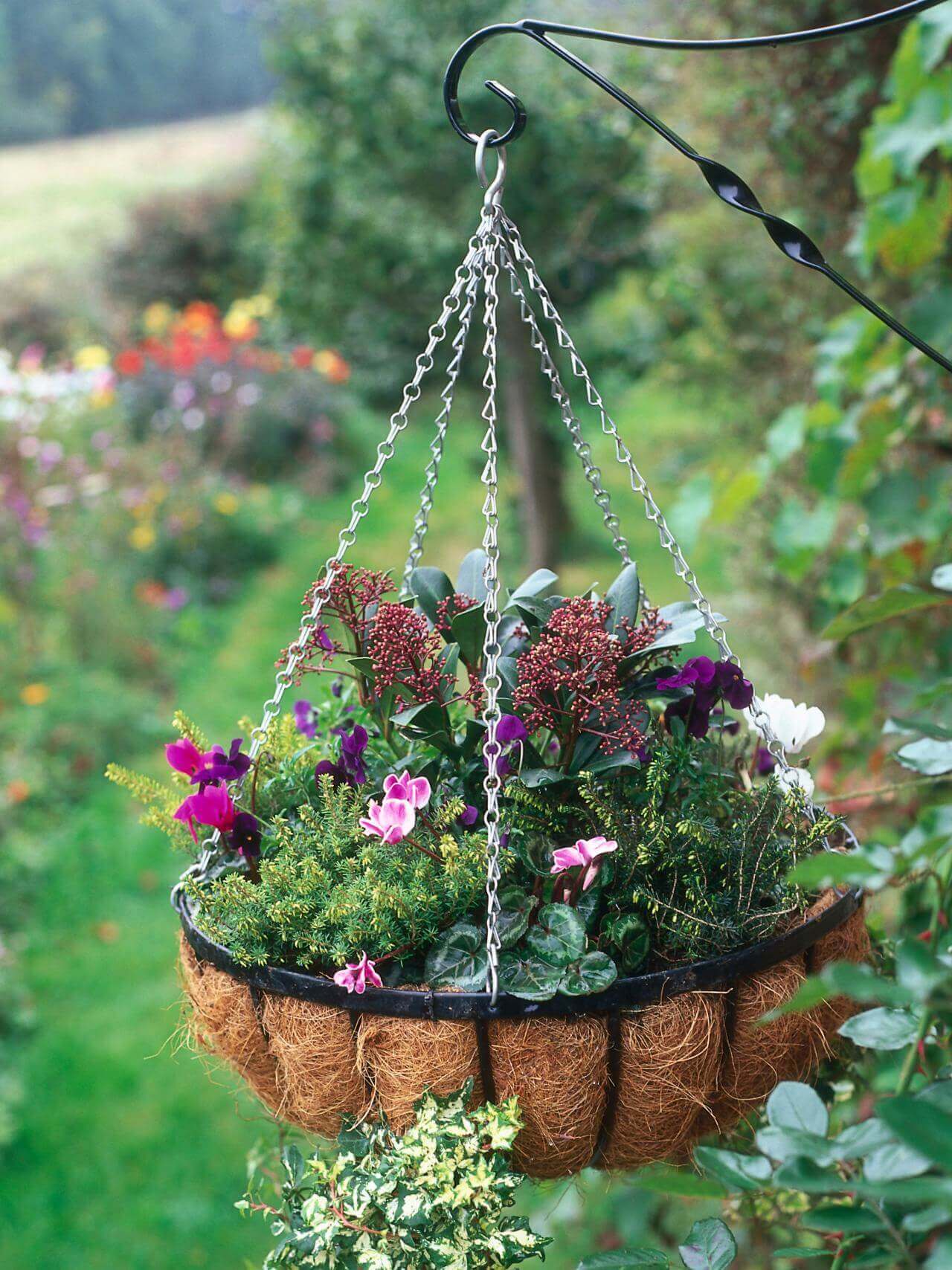 Elegant Seasonal Outdoor Hanging Basket | DIY Outdoor Hanging Planter Ideas | Plant Pot Design Ideas