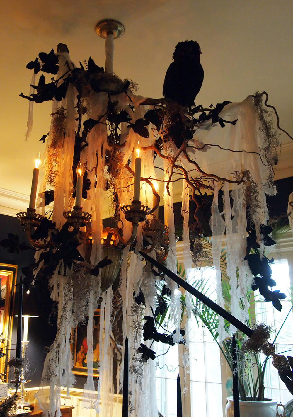 Trick Out Your Chandelier | DIY Indoor Halloween Decorating Ideas