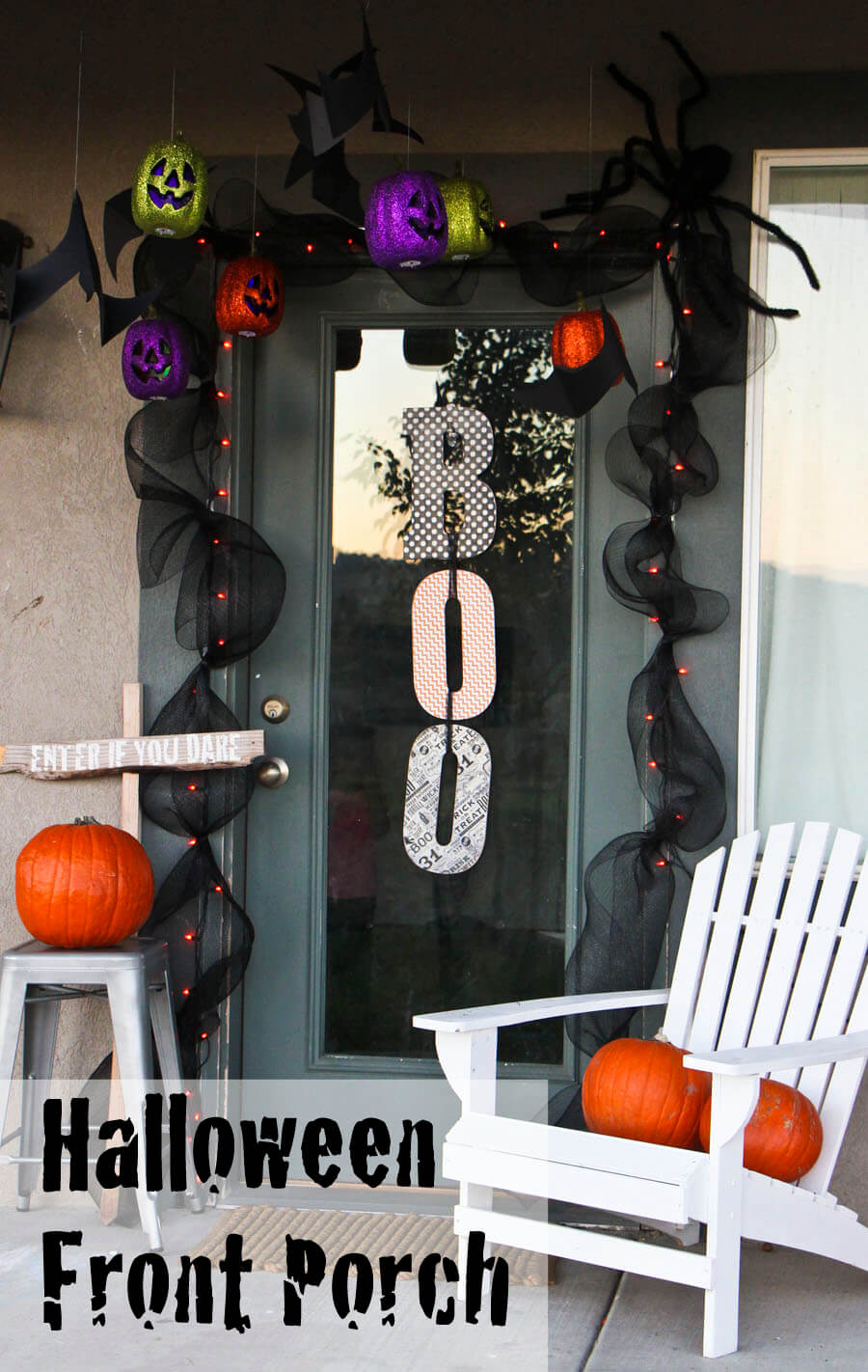 Enter Here for Halloween Fun | Scary DIY Halloween Porch Decoration Ideas | vintage halloween porch
