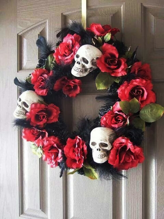Halloween Door Decoration Ideas: The Day of the Dead Wreath