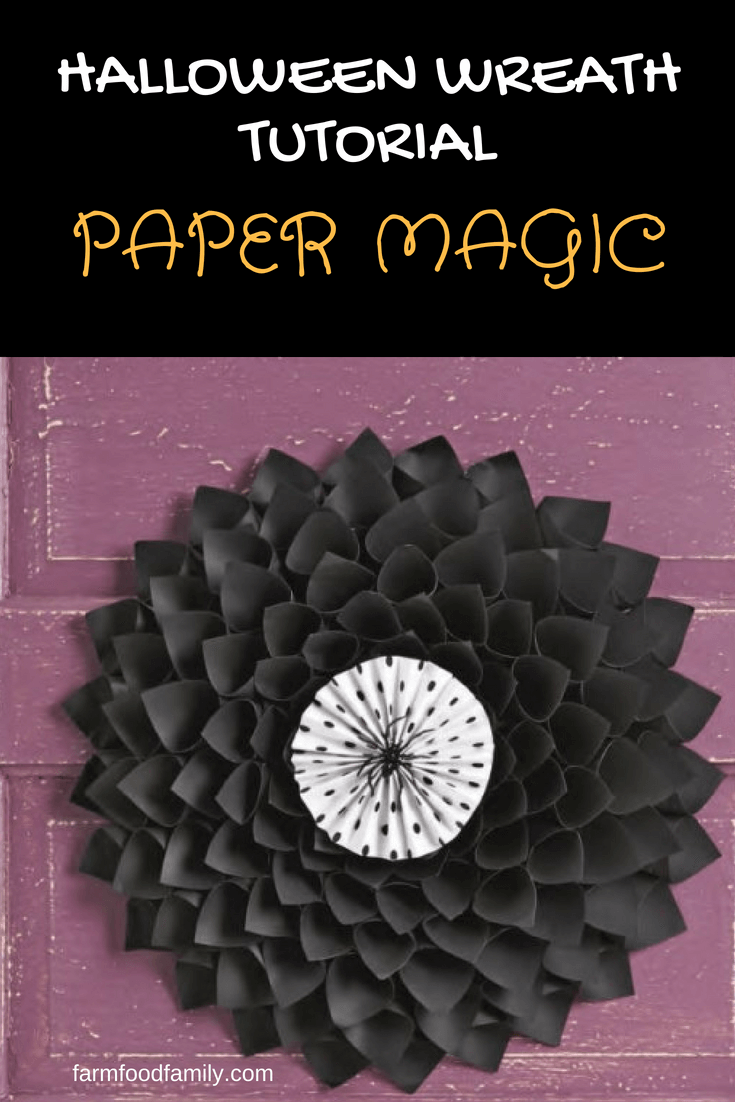 DIY Front Door Halloween Wreath: Paper Magic