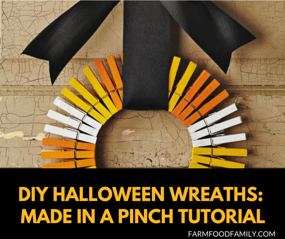 DIY Front Door Halloween Wreaths Tutorial: Made in a pinch