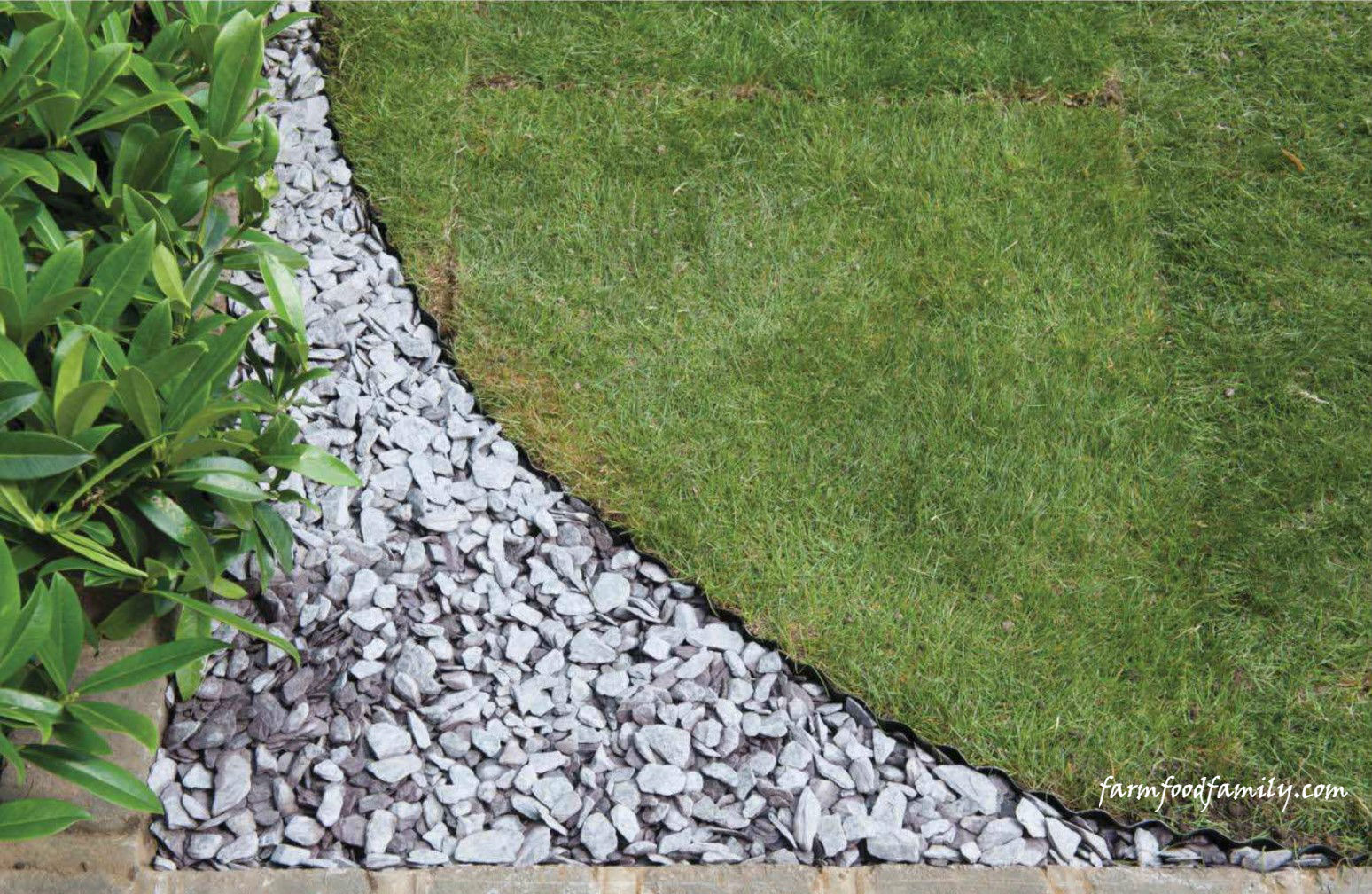 Garden Edging Ideas: Shaping a lawn with slate chippings
