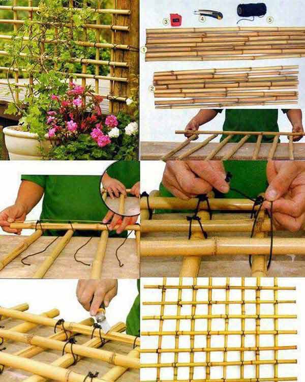 Plant Trellis | Stunning Bamboo Craft Projects | FarmFoodFamily.com