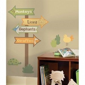 Zoo Signs Kids Wall Decals | Cool Zoo Themed Bedroom Ideas For Kids or Nursery