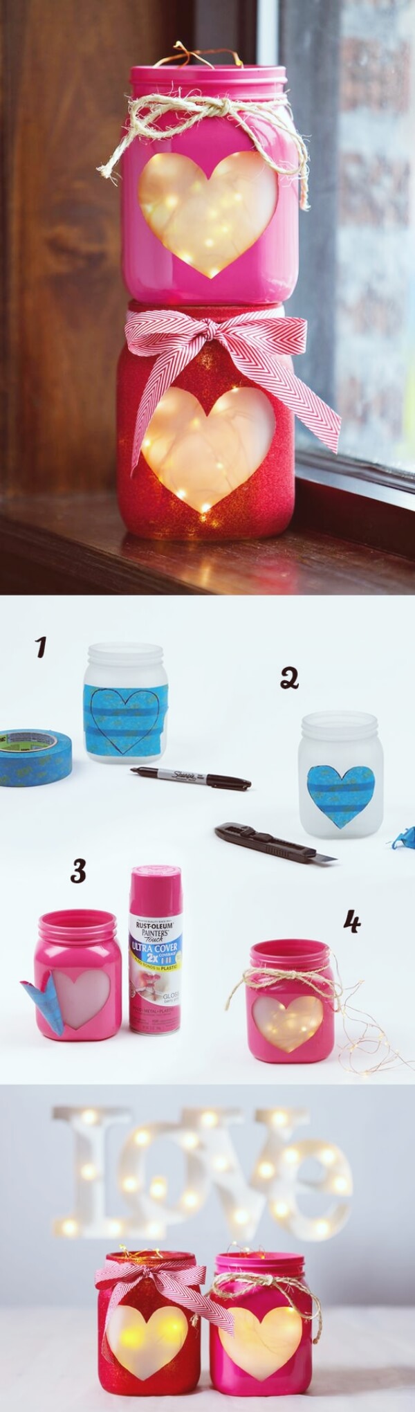 Mason Jar Hearty Lantern | Creative DIY Garden Lantern Ideas - FarmFoodFamily.com