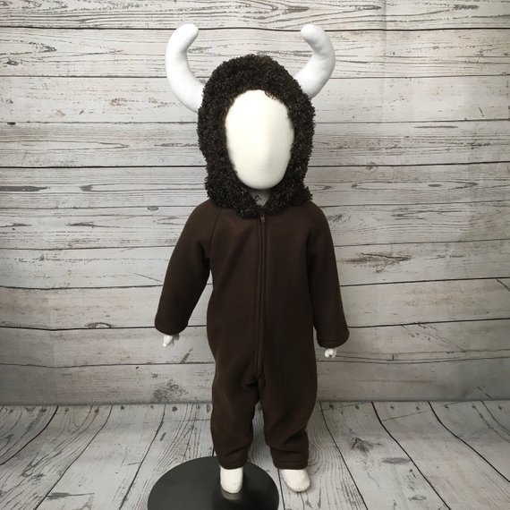 Bison Fleece Toddler Costume | Animal Halloween Costumes for Kids, Adults - FarmFoodFamily.com