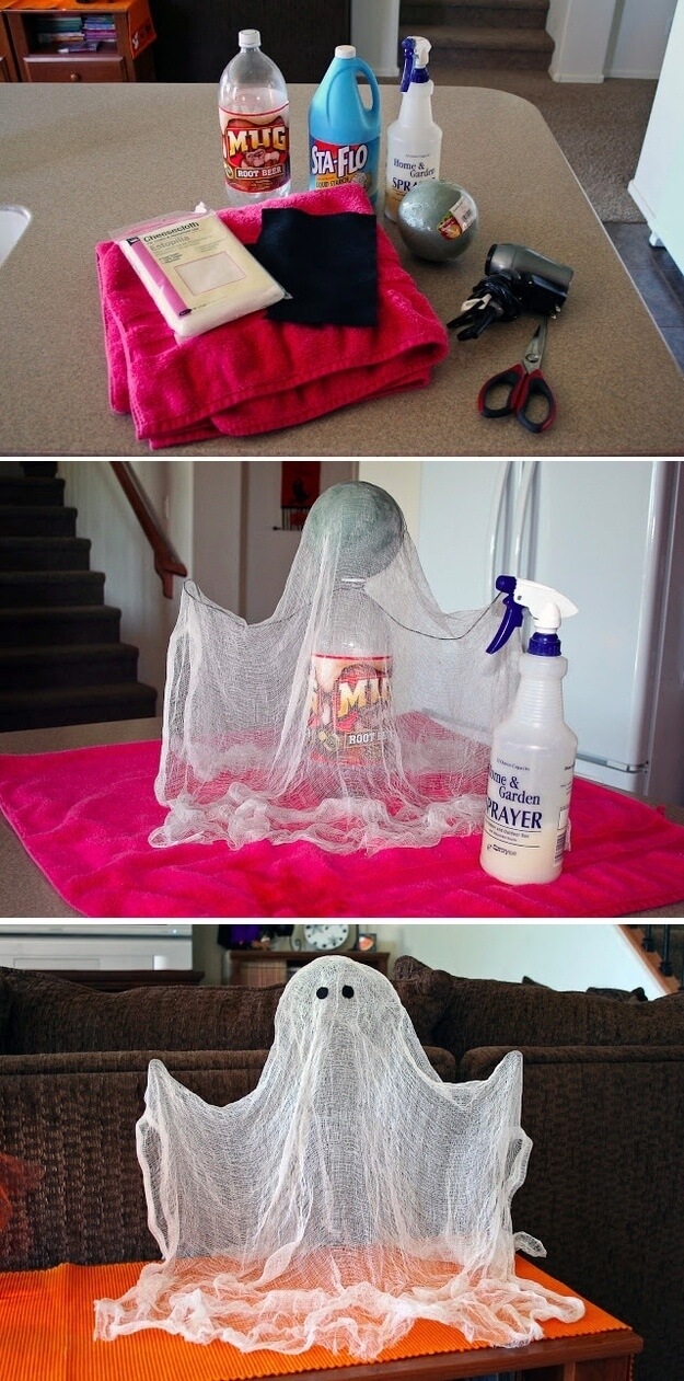 Floating Ghost | Last-Minute Halloween Crafts and Hacks | FarmFoodFamily.com