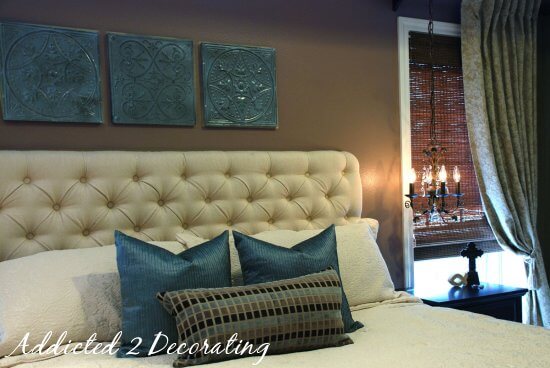 Diamond-Tufted Upholstered Headboard | DIY Headboard Decoration Ideas for Bedroom