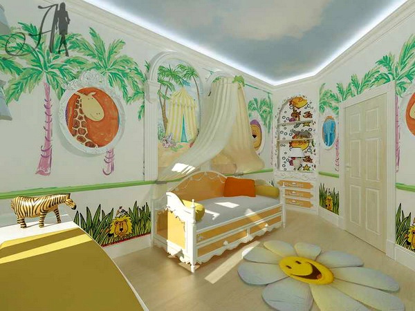 Zoo wall decorating | Cool Zoo Themed Bedroom Ideas For Kids or Nursery