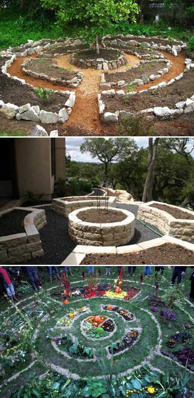 Circular Garden Bed | Cool Round Garden Bed Ideas For Landscape Design - FarmFoodFamily.com #raisedgarden #raisedgardenbed #gardenbed