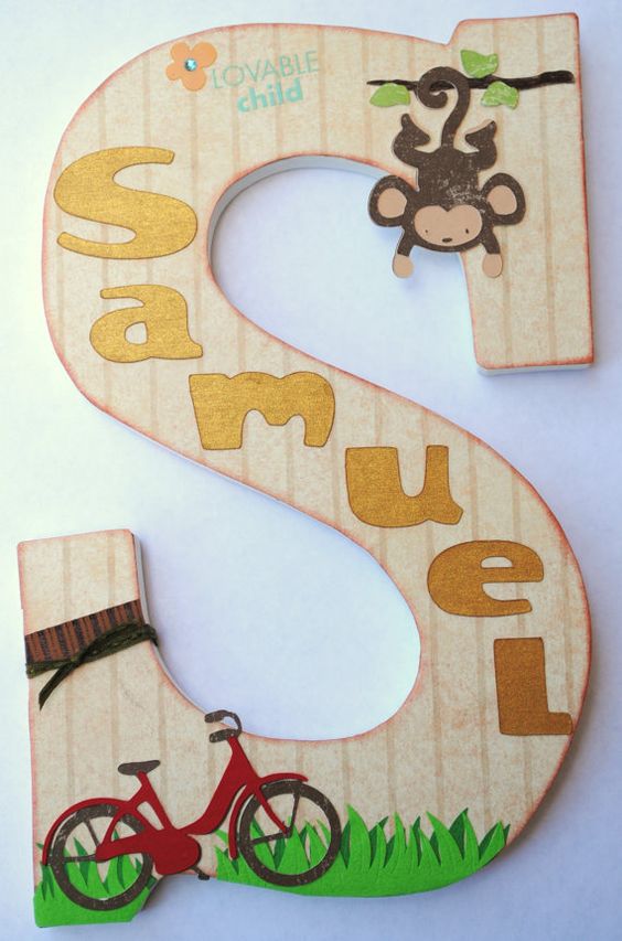 Customized Zoo Animal/ Team Safari Wooden Name Letter | Cool Zoo Themed Bedroom Ideas For Kids or Nursery