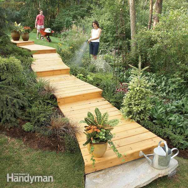 Wooden Boardwalk | Creative Garden Step & Stair Ideas | FarmFoodFamily
